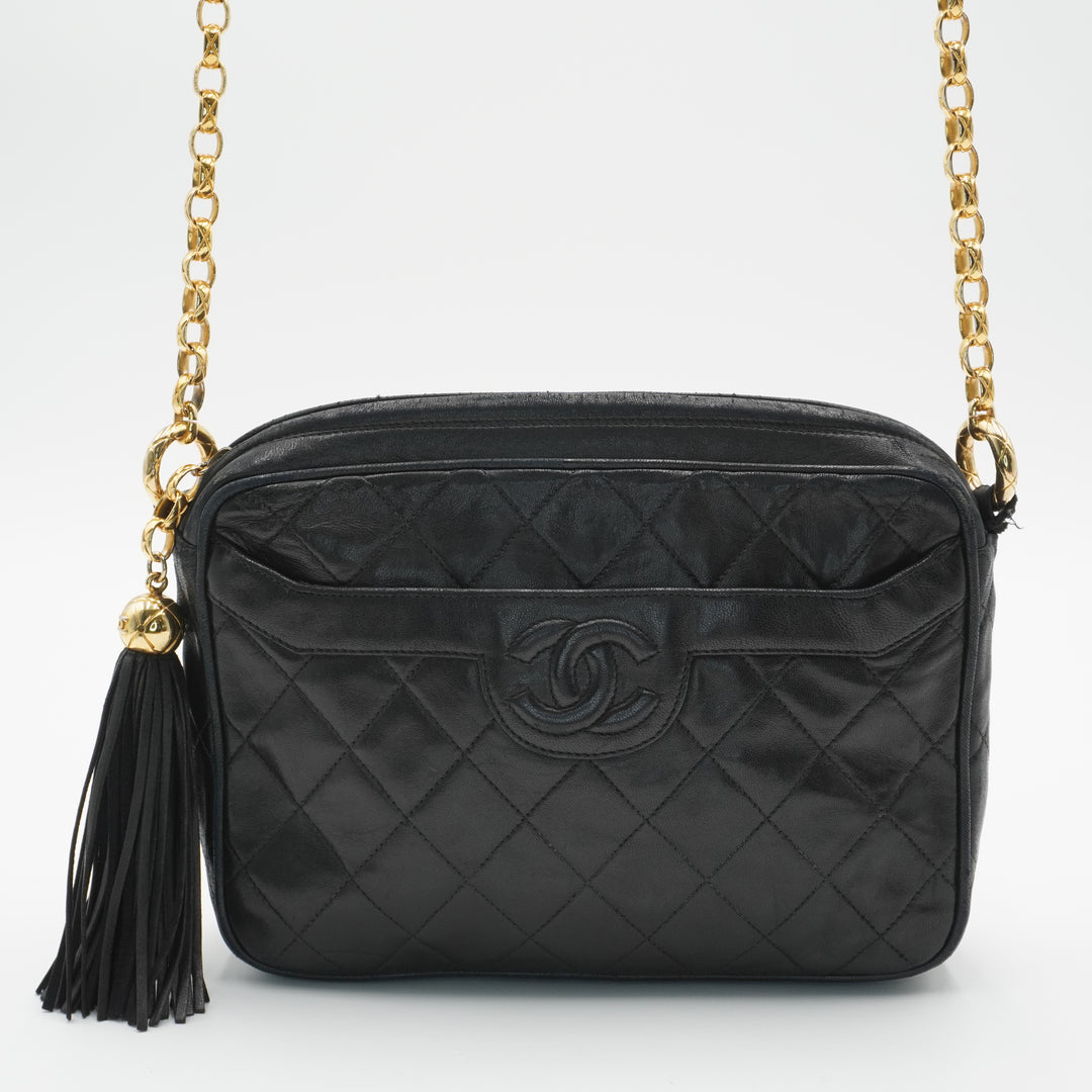 CHANEL Quilted Tassel Camera Crossbody Bag