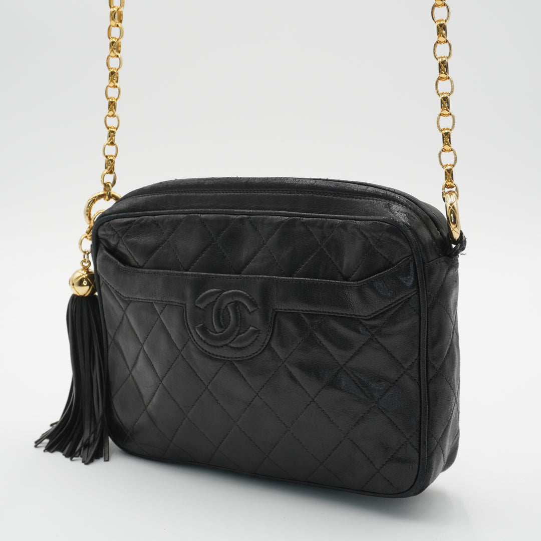 CHANEL Quilted Tassel Camera Crossbody Bag