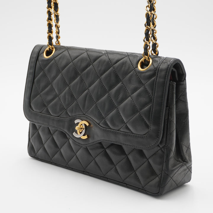 CHANEL Paris Limited Edition Two-Tone CC Logo Double Flap Bag - Fair