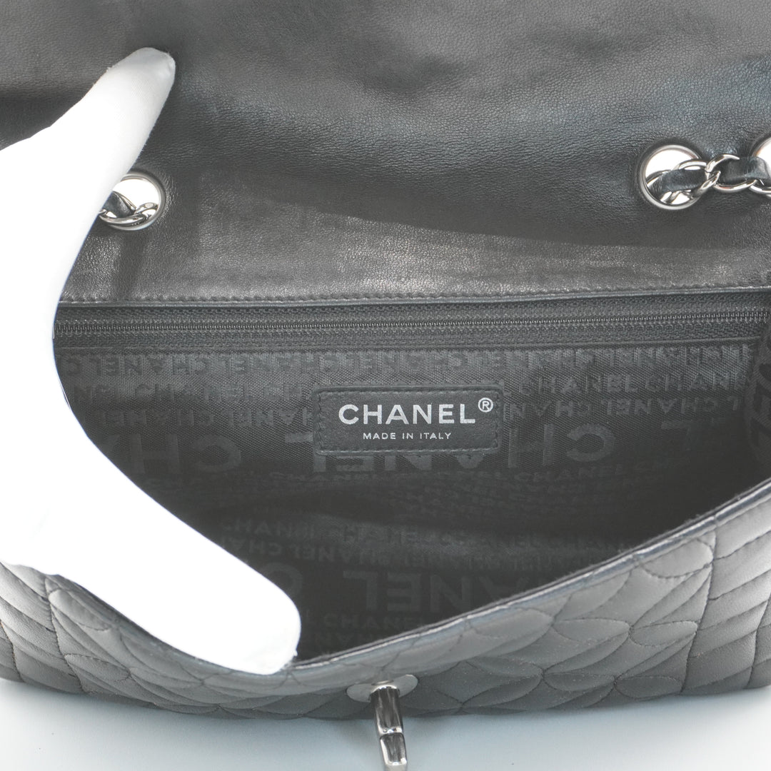 CHANEL Black Quilted Geometric Lambskin Classic Flap Bag