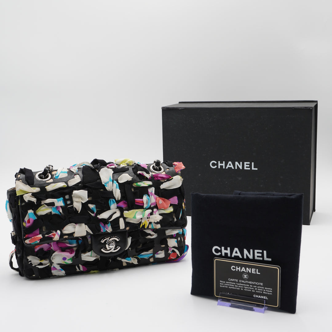 CHANEL Silk Ribbon Lambskin Leather Classic Flap Bag