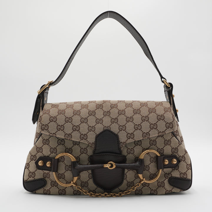 Gucci Horsebit GG Monogram Shoulder Bag