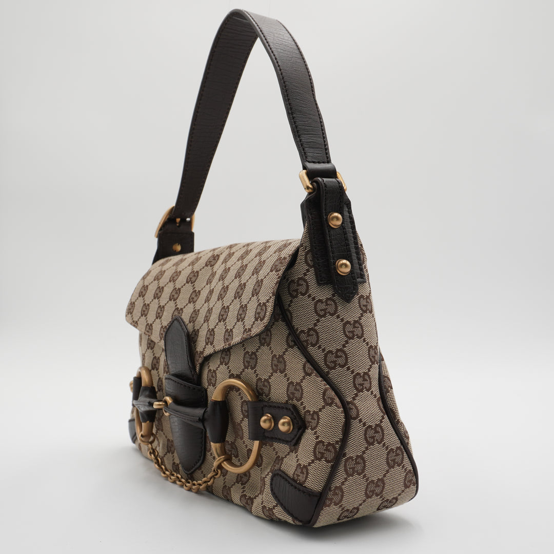 Gucci Horsebit GG Monogram Shoulder Bag