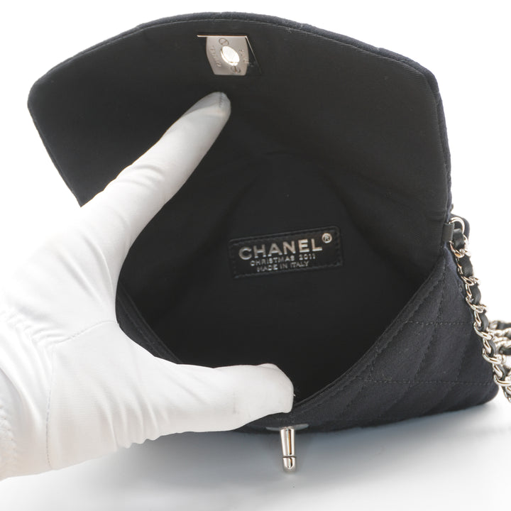 CHANEL Black Jersey Mini Flap Bag