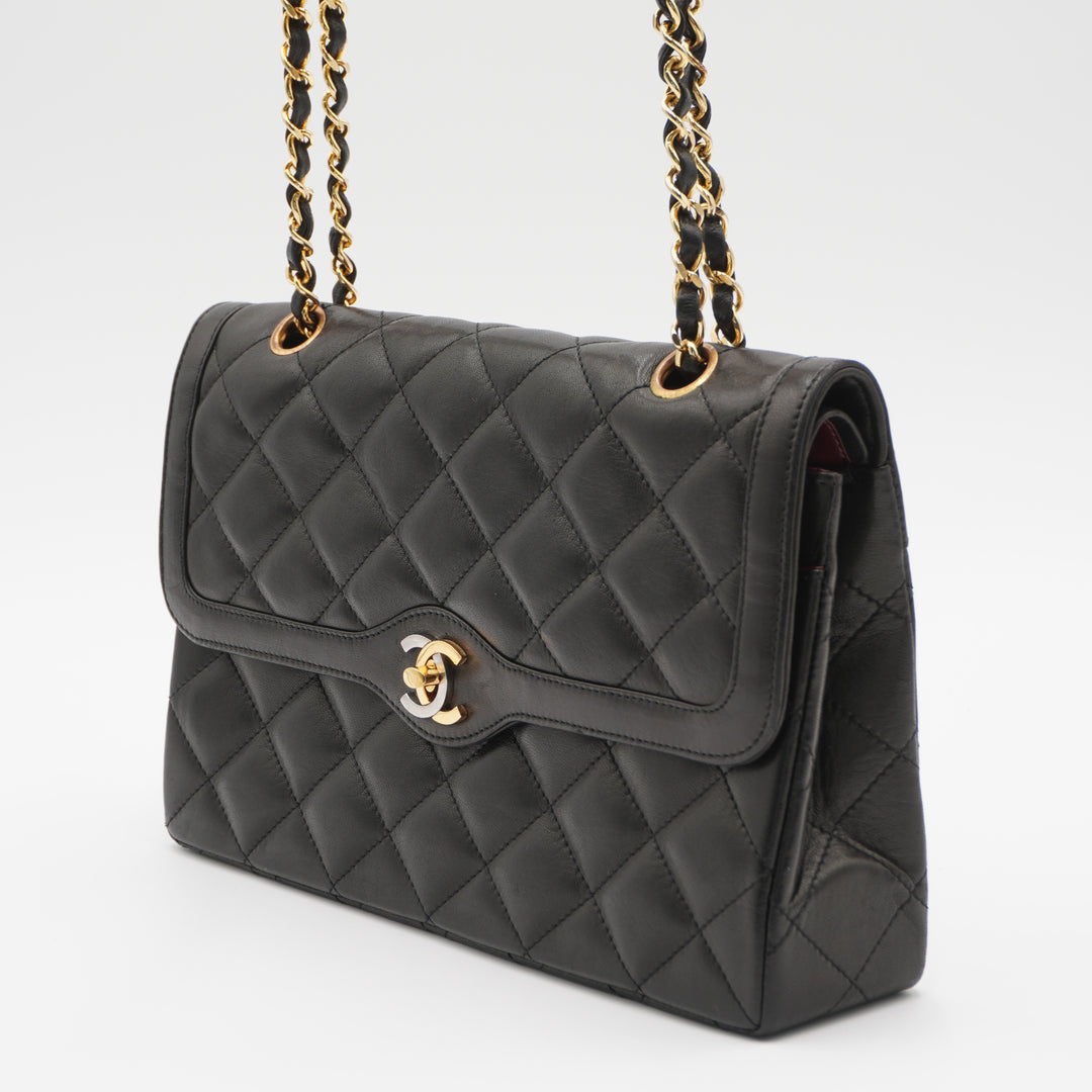 CHANEL Paris Limited Edition Two-Tone CC Logo Double Flap Bag - Very Good