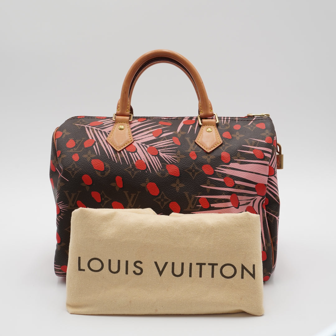 LOUIS VUITTON Limited Edition Monogram Canvas Jungle Dots Speedy Bag