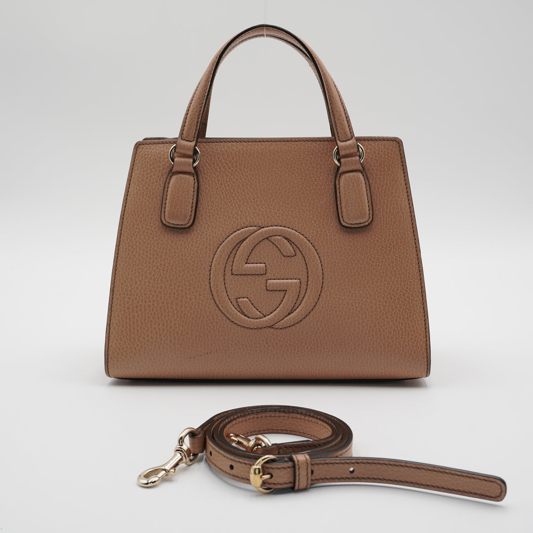 Gucci Beige Leather Soho 2-WAY Handbag