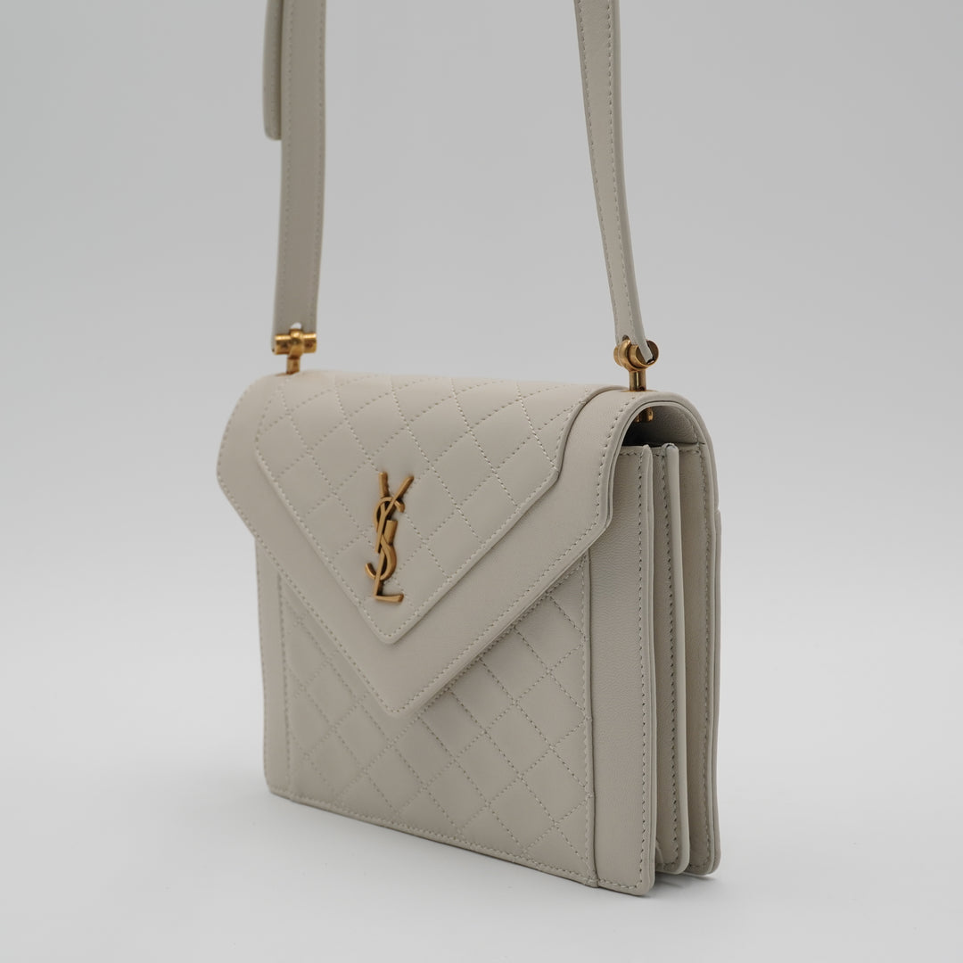 SAINT LAURENT Gaby Cream Shoulder Bag