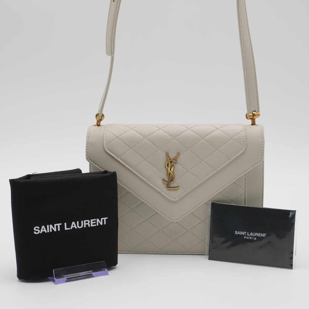 SAINT LAURENT Gaby Cream Shoulder Bag