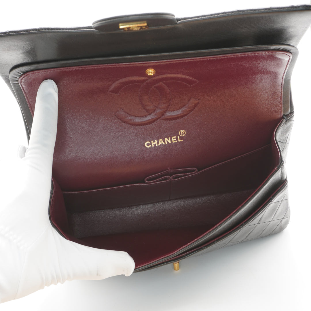 CHANEL Vintage Classic Black Lambskin Flap Gold Coco Hardware