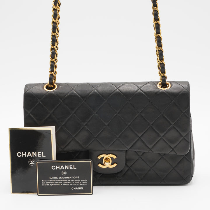 CHANEL Vintage Classic Black Lambskin Flap Gold Coco Hardware